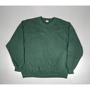 Vintage Jerzees Sweatshirt Mens 3XL Blank Green‎ Made in USA Crewneck Pullover